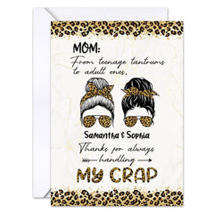 Personalized Funny Greeting Card Leopard Mother And Daughter