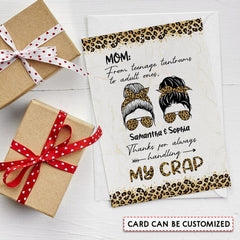 Personalized Funny Greeting Card Leopard Mother And Daughter