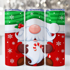 Personalized Gnome Christmas Skinny Tumbler Holiday