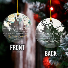 Personalized Godparents Acrylic Ornament Thank You For Being Mine