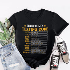 Personalized Grandparent T-Shirt Senior Citizen Texting Code
