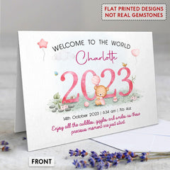 Personalized Greeting Card Congratulation To New Baby Girl