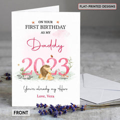 Personalized Greeting Card For Dad First Birthday As Daddy