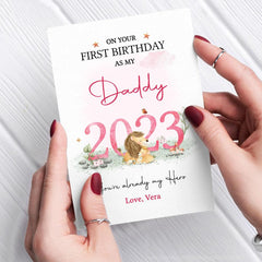 Personalized Greeting Card For Dad First Birthday As Daddy