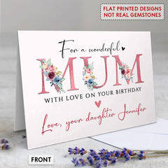 Personalized Greeting Card For Mom From Daughter Floral Letters