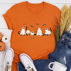 Personalized Halloween T Shirt Cat Ghosts