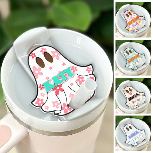 Personalized Halloween Tumbler Name Tag A Ghost