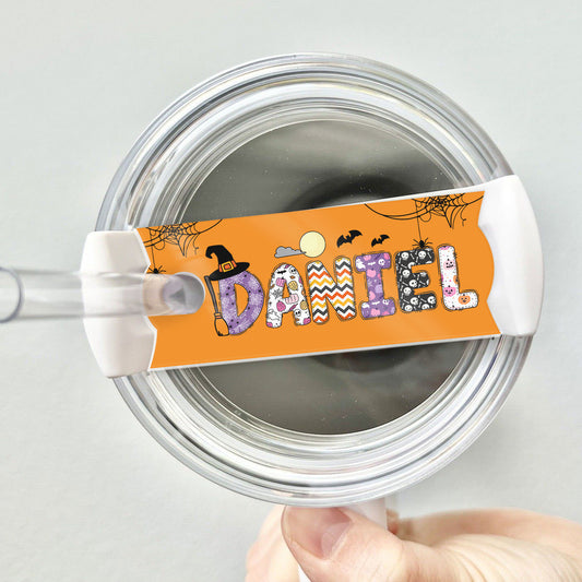 Personalized Halloween Tumbler Name Tag With Lovely Halloween Motifs