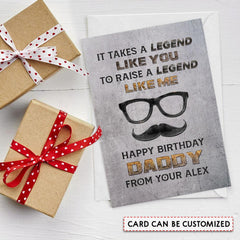 Personalized Happy Birthday Day Greeting Card For Dad Funny