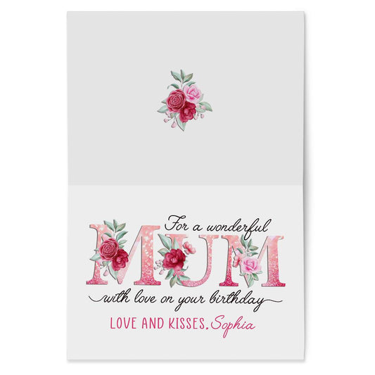 Personalized Happy Birthday Greeting Card For Mother From Daughter