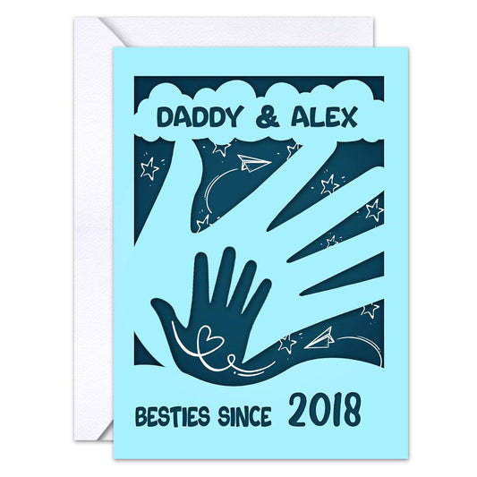 Personalized Happy Father's Day Greeting Card For Dad From Children