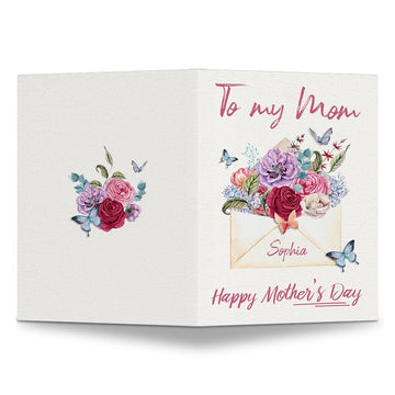 Personalized Happy Mother's Day Greeting Card Floral Letter To Mom