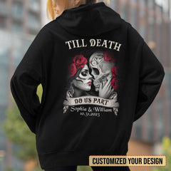 Personalized Hoodie For Couple Love Tattoo Skull