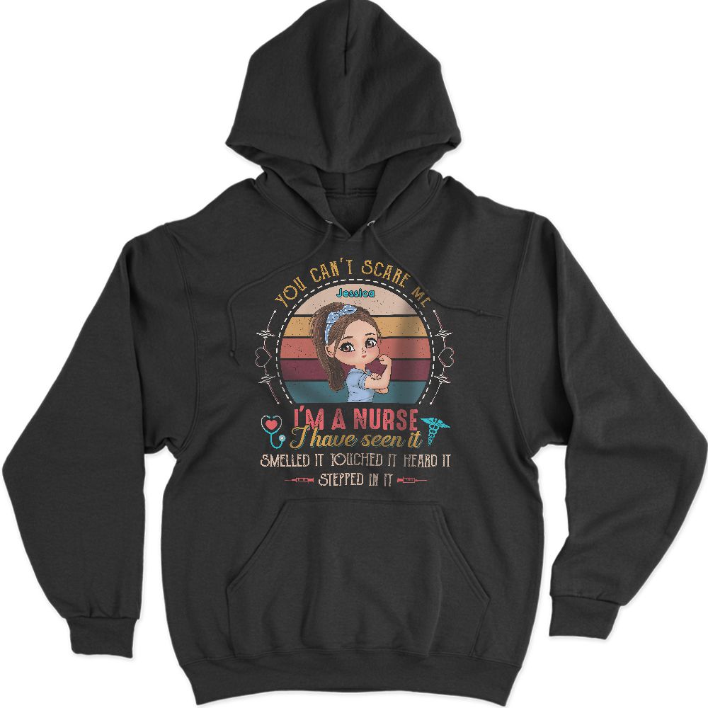 Personalized Hoodie For Nurse Chibi Art You Can't Scare Me