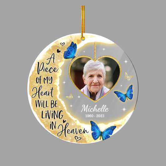 Personalized Human Memorial Acrylic Ornament Live In Paradise Forever