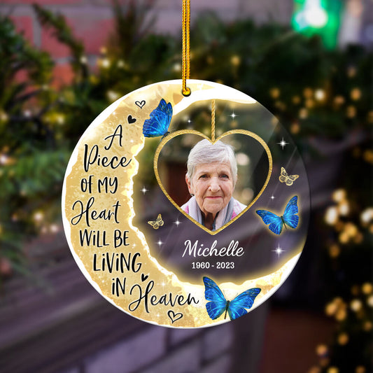 Personalized Human Memorial Acrylic Ornament Live In Paradise Forever