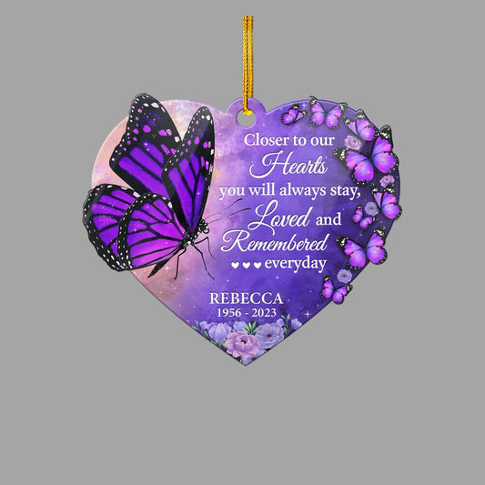 Personalized Human Memorial Acrylic Ornament Loved And Remembered
