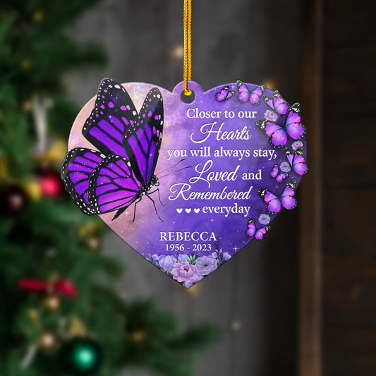 Personalized Human Memorial Acrylic Ornament Loved And Remembered