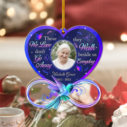 Personalized Human Memorial Acrylic Ornament We Love Don't Go Away