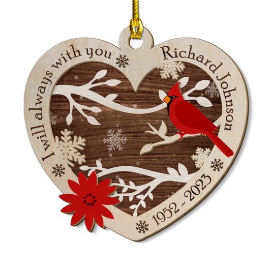 Personalized Human Memorial Layered Wood Ornament Always With You