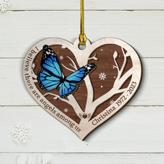 Personalized Human Memorial Layered Wood Ornament Have Angels Among Us