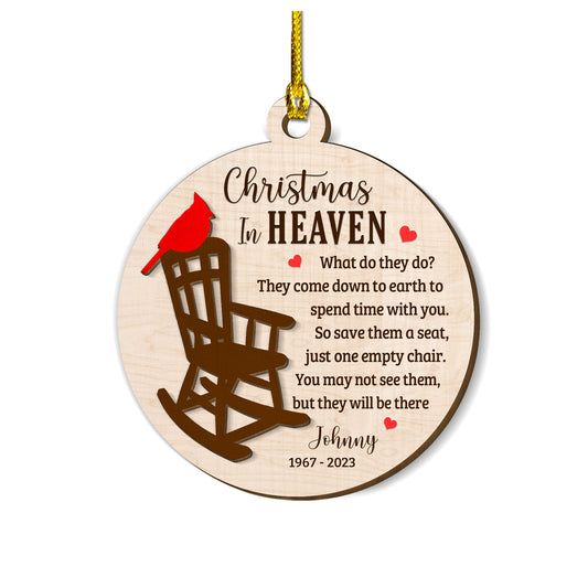 Personalized Human Memorial Layered Wood Ornament In Heaven
