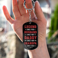Personalized Keychain For Grandfather Legend Husband Daddy Grandpa