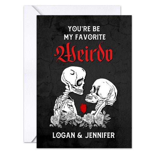 Personalized Love Anniversary Greeting Card Skeletons Couple Dark