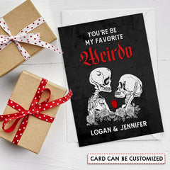 Personalized Love Anniversary Greeting Card Skeletons Couple Dark