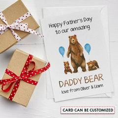 Personalized Lovely Daddy Bear Greeting Card From Children