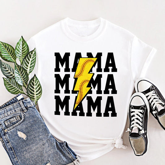 Personalized Mom T Shirt Softball Design