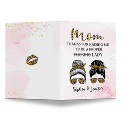 Personalized Mother's Day Funny Greeting Card Thank You Mom Leopard