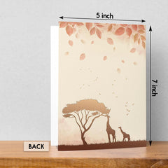 Personalized Mother's Day Greeting Card Safari Giraffe Mother And Kid
