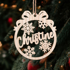 Personalized Name Ornament Cut Out Merry Christmas Day