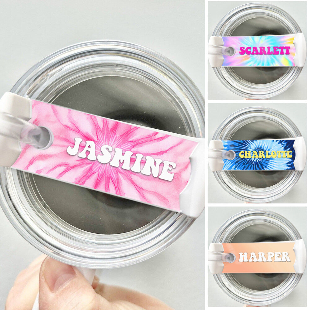 Personalized Name Tumbler Name Tag With Multicolored Letter Shapes