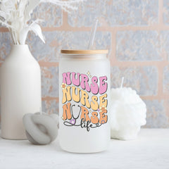 Personalized Nurse Frosted Bottle With Medical Motifs