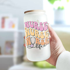 Personalized Nurse Frosted Bottle With Medical Motifs