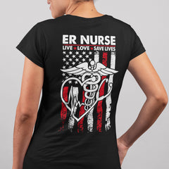 Personalized Nurse T-Shirt Live Love Save Lives
