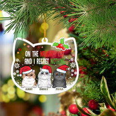 Personalized Pet Acrylic Ornament The Naughty List I Regret Nothing