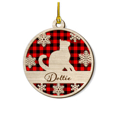 Personalized Pet Layered Wood Ornament Custom Name