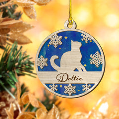 Personalized Pet Layered Wood Ornament Custom Name