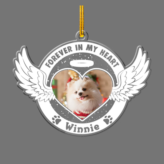 Personalized Pet Memorial Acrylic Ornament Forever In My Heart