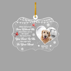 Personalized Pet Memorial Acrylic Ornament Think Of Me In Your Heart