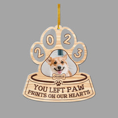 Personalized Pet Memorial Acrylic Ornament With Dog Paw Shape
