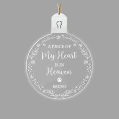 Personalized Pet Memorial Led Acrylic Ornament My Heart Is In Heaven