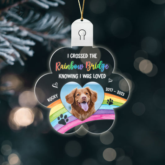 Personalized Pet Memorial Led Acrylic Ornament Rainbow Bridge