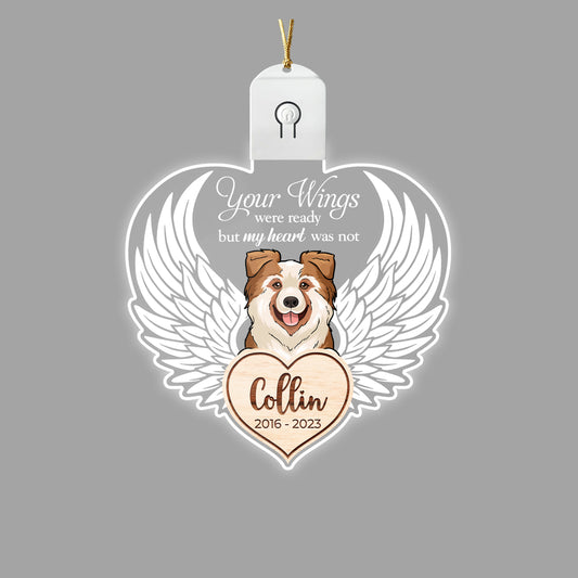 Personalized Pet Memorial Led Acrylic Ornament Your Wings Were Ready