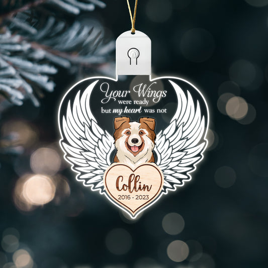 Personalized Pet Memorial Led Acrylic Ornament Your Wings Were Ready