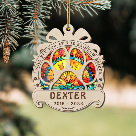 Personalized Pet Memorial Suncatcher Ornament Will Meet At The Rainbow