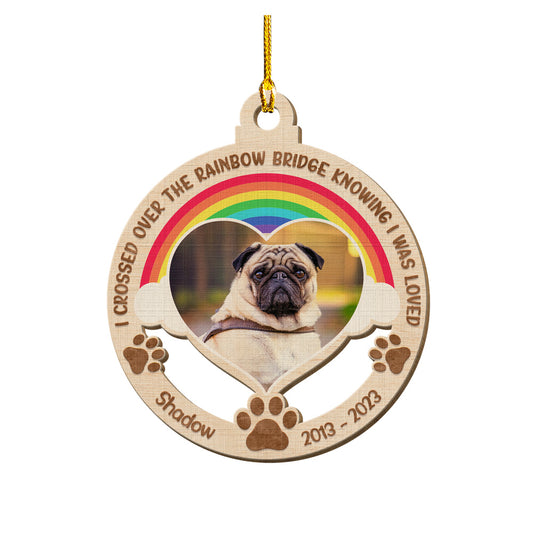 Personalized Pet Memorial Wood Ornament Custom Photo